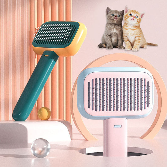 Brosse pour chats et chiens en acier inoxydable pour le toilettage, l'élimination des nœuds et le massage