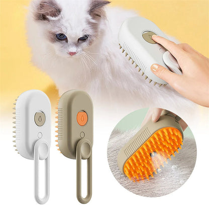 Electric Pet Brush With Steamer For Grooming, Massage, And Hair Removal