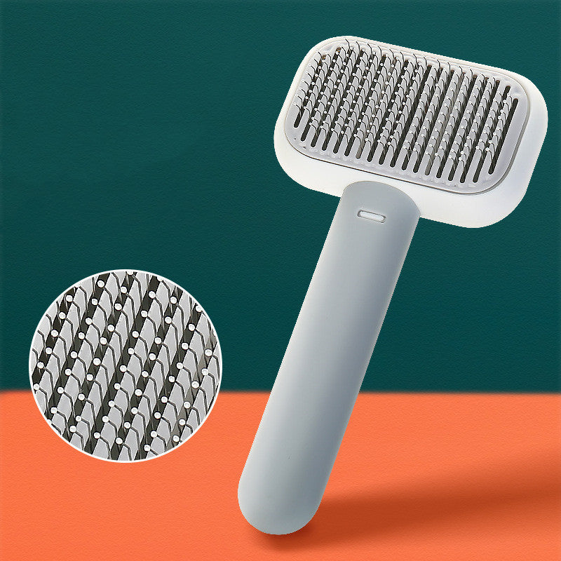 Brush For Cats & Dogs With Stainless Steel For Grooming, Knot Removal, And Massage