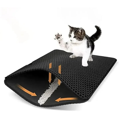 Waterproof Cat Litter Trapping Mat – Double Layer, Non-Slip, Washable Design