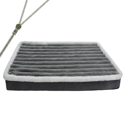 Tapis de lit pour chien avec fermeture éclair amovible pour toutes les tailles de chien – Matelas lavable