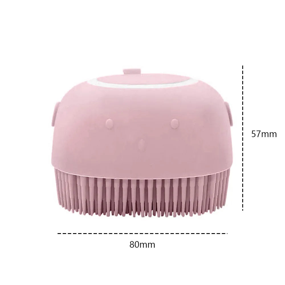 Soft Silicone Grooming Brush and Shampoo holder for Dogs – Bathing and Massage