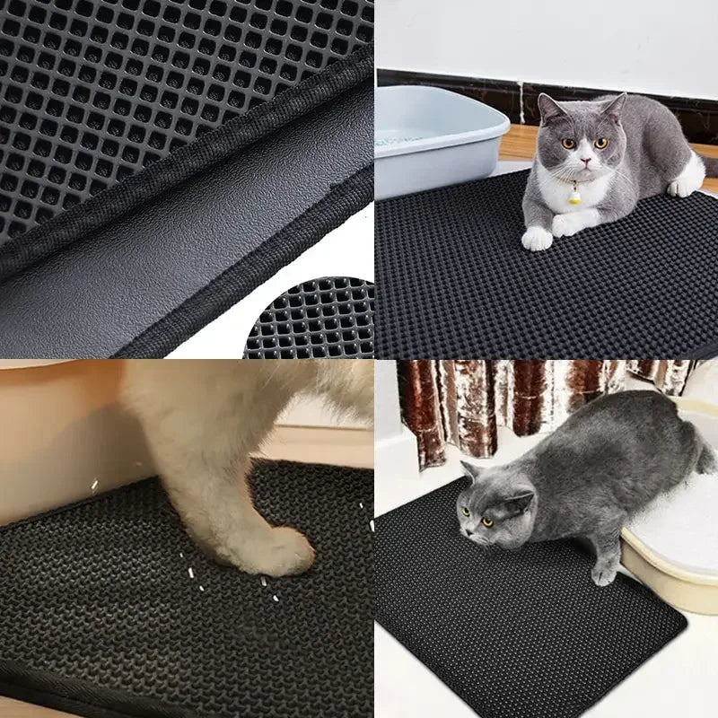 Waterproof Cat Litter Trapping Mat – Double Layer, Non-Slip, Washable Design