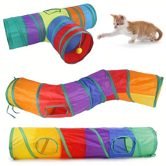 Foldable Cat Tunnel Play Toy – Breathable, Interactive Indoor Cat Fun