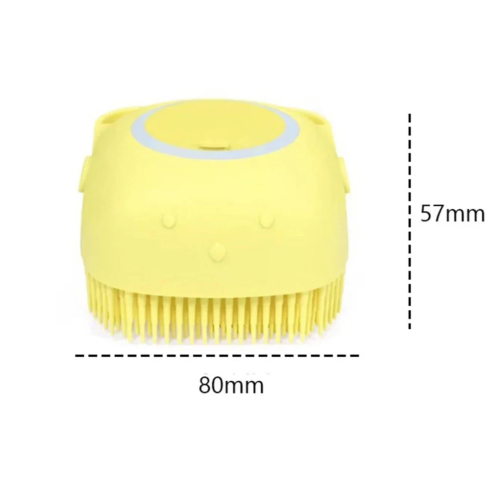 Soft Silicone Grooming Brush and Shampoo holder for Dogs – Bathing and Massage