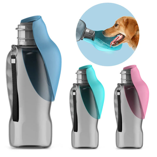 Bouteille d'eau portable pour chien de 800 ml avec bol – Gardez votre animal hydraté n'importe où