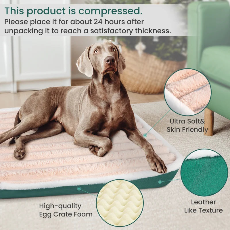 Tapis de lit pour chien avec fermeture éclair amovible pour toutes les tailles de chien – Matelas lavable