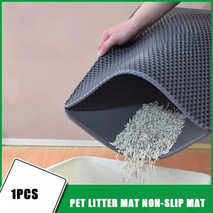 Waterproof Cat Litter Trapping Mat – Double Layer, Non-Slip, Washable Design