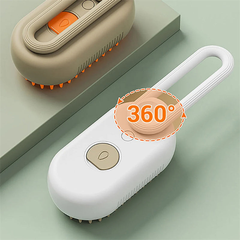 Electric Pet Brush With Steamer For Grooming, Massage, And Hair Removal