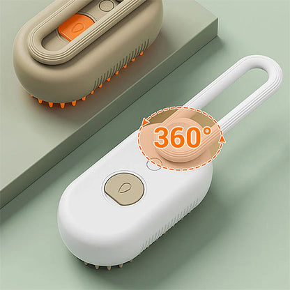 Electric Pet Brush With Steamer For Grooming, Massage, And Hair Removal