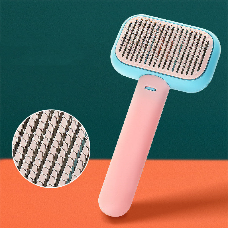 Brush For Cats & Dogs With Stainless Steel For Grooming, Knot Removal, And Massage